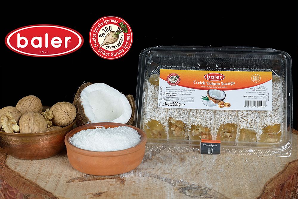 Hindistan Cevizi Kaplamalı Cevizli Lokum Sucuğu